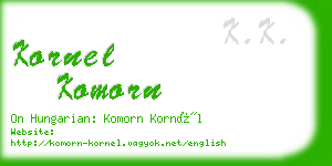 kornel komorn business card